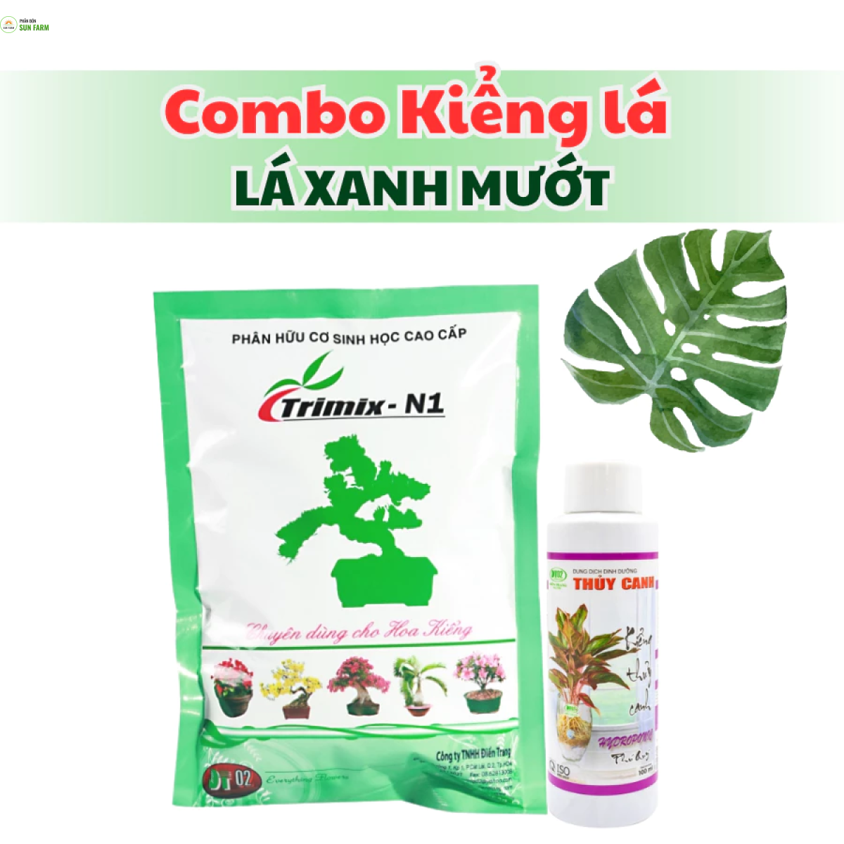 [Kiểng lá] Combo phân bón hữu cơ và dung dịch dinh dưỡng dành cho kiểng lá 100ml