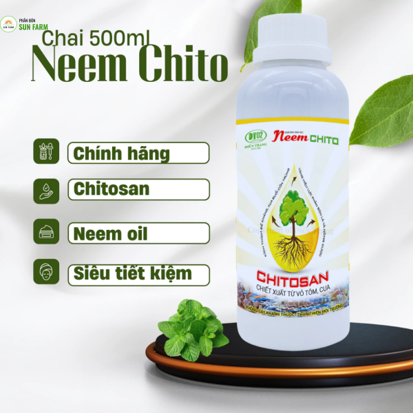 Chai chiết 100ml 150ml 500ml dầu neem oil bổ sung chitosan neem chito