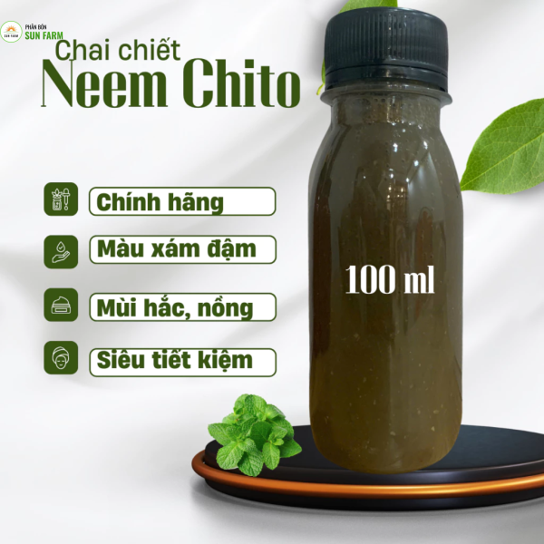 Chai chiết 100ml 150ml 500ml dầu neem oil bổ sung chitosan neem chito