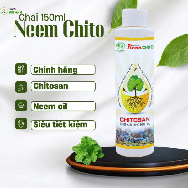 Chai chiết 100ml 150ml 500ml dầu neem oil bổ sung chitosan neem chito