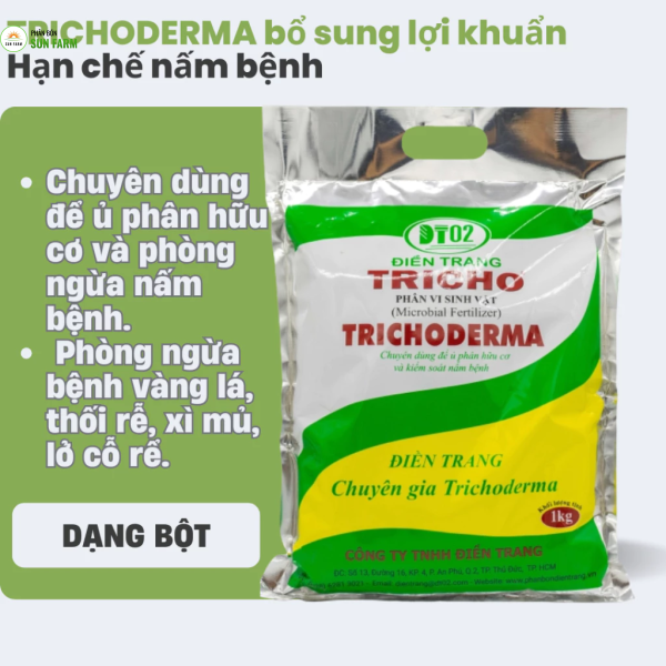 Túi chiết 200g men vi sinh Trichoderma Điền Trang ủ phân bón gốc
