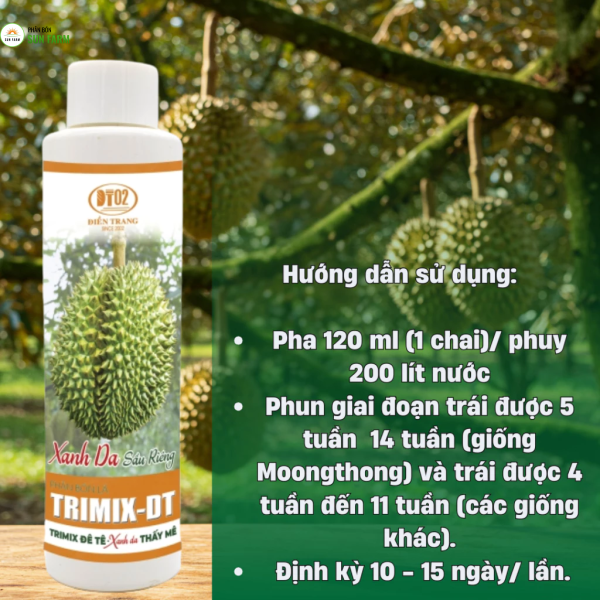 [Xanh gai sầu riêng]PHÂN BÓN LÁ TRIMIX-DT XANH DA SẦU RIÊNG 120ML