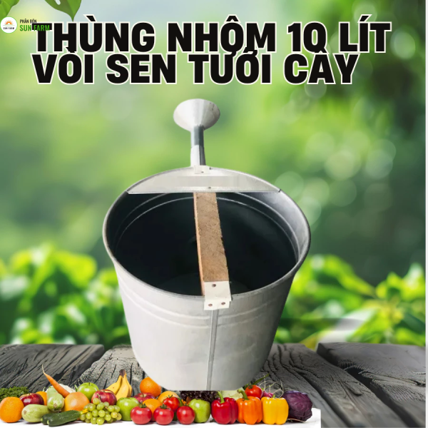 Thùng nhôm vòi sen tưới cây 10 lít
