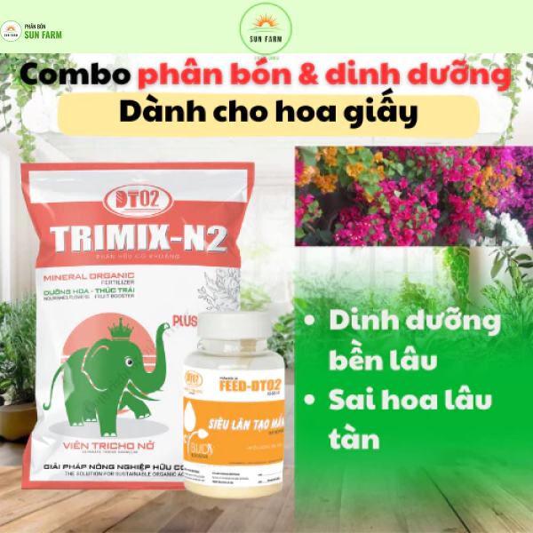Combo phân bón hữu cơ 2,5kg và kích mầm hoa giấy 100g
