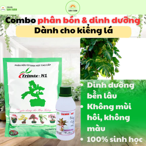 [Kiểng lá] Combo phân bón hữu cơ và dung dịch dinh dưỡng dành cho kiểng lá 100ml