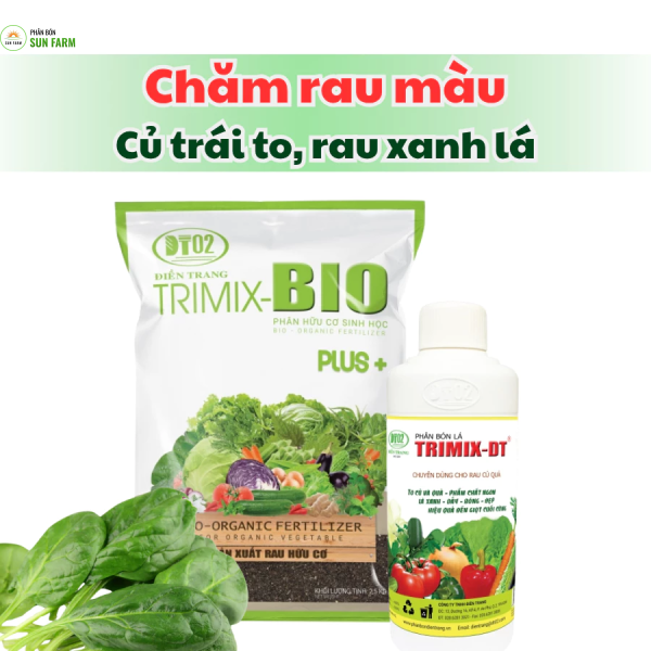Combo phân bón hữu cơ và phân lá dành cho rau củ quả