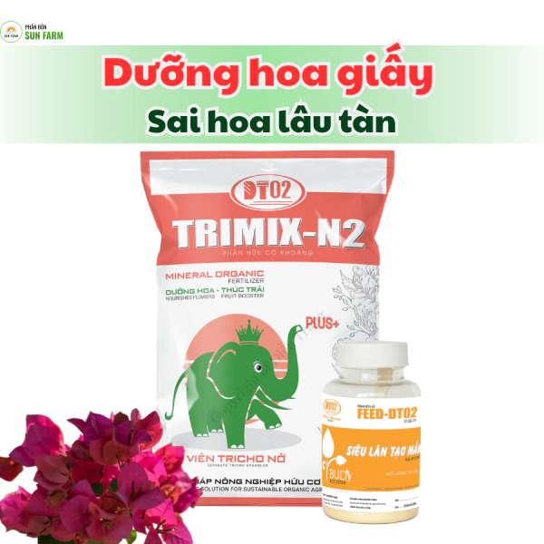 Combo phân bón hữu cơ 2,5kg và kích mầm hoa giấy 100g