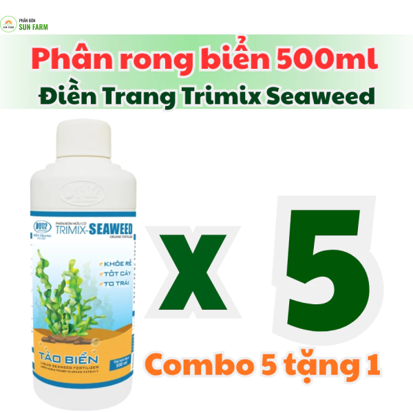 [Khỏe rễ tốt cây to trái] Combo 5 tặng 1Phân bón rong biển tảo biển TRIMIX SEAWEED 500ML
